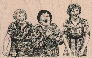 Three Happy Ladies 3 1/4 x 2