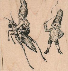 Two Gnomes With Grasshopper 3 x 3 1/4-0