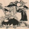 Witch Stirring Cauldron With Bone 3 1/2 x 2 1/2-0