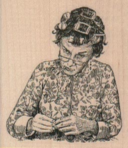 Lady In Curlers 2 3/4 x 3