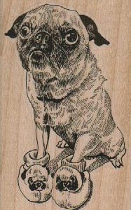 Pug In Pug Slippers 2 x 3 1/4-0