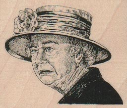 Disgusted Hat Lady 2 3/4 x 2 1/4