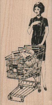 Shopping Cart Lady 2 x 3 3/4