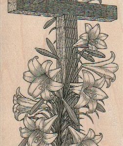 Cross With Lilies 2 3/4 x 4 1/2-0