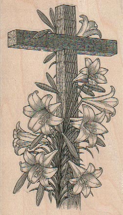 Cross With Lilies 2 3/4 x 4 1/2