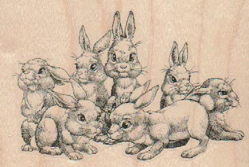 Group Of Rabbits 4 x 2 1/2