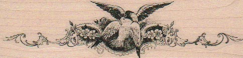Fancy Emblem With Birds 1 1/2 x 5