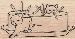 Cat Birthday Cake 1 3/4 x 3 1/4-0