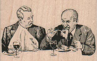 Two Gentlemen Eating 3 1/4 x 2