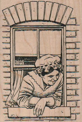 Lady Looking Out Window 3 x 4 1/4