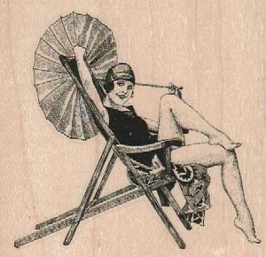 Parasol Lady In Chair 3 1/4 x 3-0