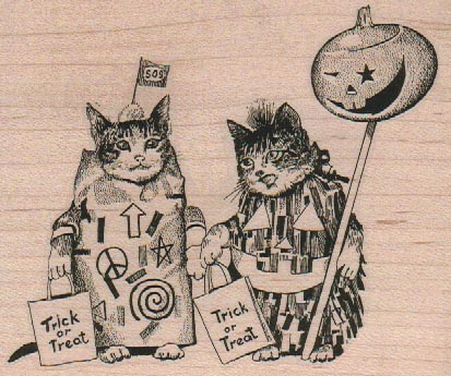 Trick Or Treat Cats 3 3/4 x 4 1/4