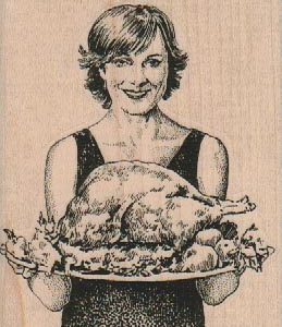 Lady with Turkey 2 3/4 x 3 1/4-0