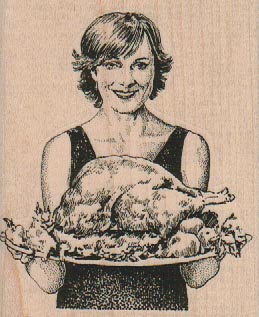 Lady with Turkey 2 3/4 x 3 1/4