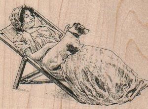 Reclining Lady with Dog 3 1/2 x 2 1/4-0