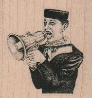 Lady With Bullhorn 2 x 2