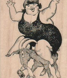 Large Woman Riding Goat 2 3/4 x 3 1/2-0