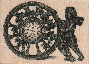 Cherub With Clock Wheel 3 1/4 x 2 1/4