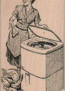 Lady With Washing Machine 2 1/4 x 3 3/4-0