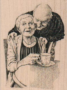 Happy Old Couple 2 1/2 x 3 1/4