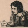 Lady With Scissors 3 1/2 x 2 1/2-0