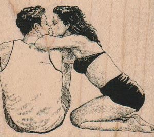 Couple Kissing 3 1/2 x 2 3/4-0