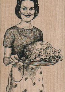 Lady With Turkey 2 1/4 x 3 1/2-0