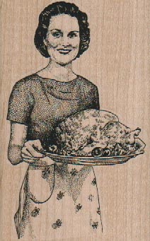 Lady With Turkey 2 1/4 x 3 1/2