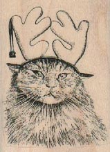 Cat With Antlers 1 3/4 x 2 1/4
