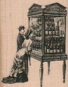 Victorian Couple With Wine 2 1/2 x 3 1/4-0