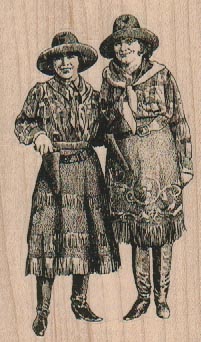 Two Cowgirls 2 1/4 x 3 1/2