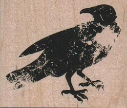 Faded Crow or Raven 2 3/4 x 2 1/4