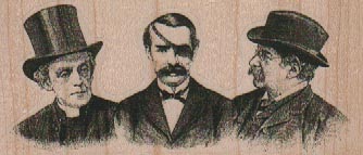 Three Victorian Men 3 1/2 x 1 1/2