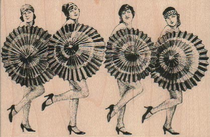Four Showgirls With Umbrellas 4 1/4 x 2 3/4