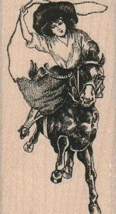 Cowgirl With Lasso 1 3/4 x 3 1/4-0
