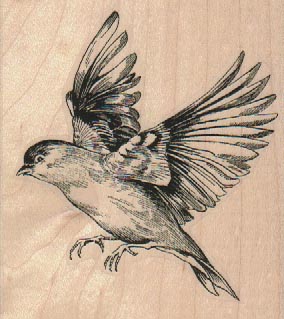 Large Bird Flying Left 3 x 3 1/4