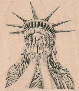 Weeping Statue of Liberty 3 x 3 1/4