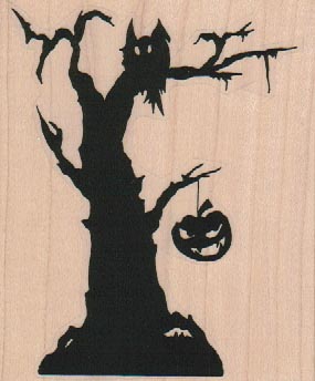 Halloween Tree Silhouette 3 x 3 1/2