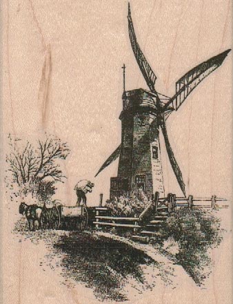 Windmill Scene 3 1/2 x 4 1/2