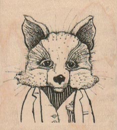 Cute Fox in Coat 2 1/2 x 2 3/4