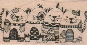 Row Of Cats 1 3/4 x 3 1/4-0