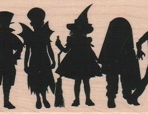 Kids In Costumes Silhouette 2 1/2 x 4 1/2-0