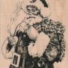 Santa Smoking 3 x 3 3/4-0