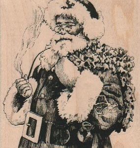 Santa Smoking 3 x 3 3/4-0