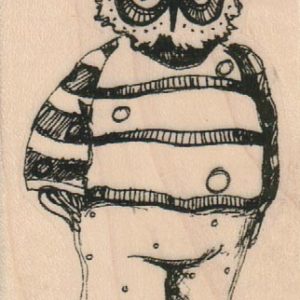 Whimsical Owl in Clothes 1 3/4 x 3-0