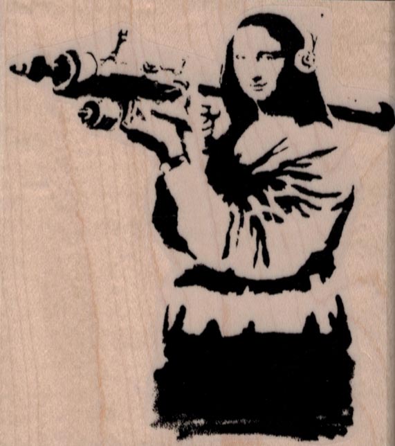 Banksy Bazooka Mona Lisa 3 x 3 1/4