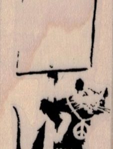Banksy Rat Protester 1 1/4 x 2 1/4-0