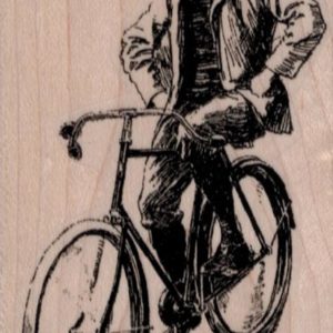 Pipe Man Riding Bicycle 2 1/4 x 3 3/4-0