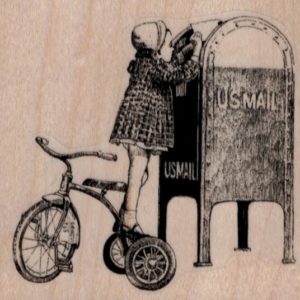 Tricycle Girl Mailing Letter 3 x 2 3/4-0