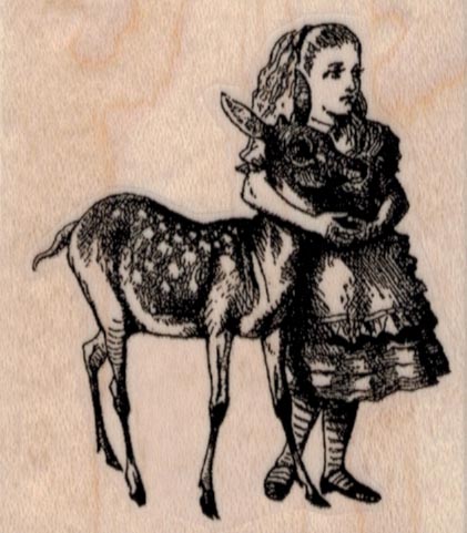 Alice with Fawn/Deer 2 1/4 x 2 1/2